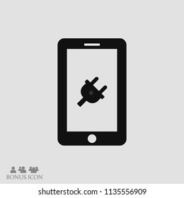 mobile smartphone icon, stock vector illustration flat design style