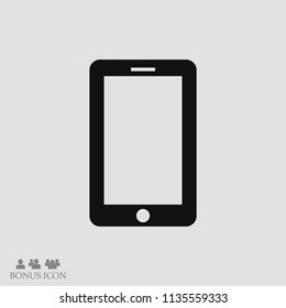 mobile smartphone icon, stock vector illustration flat design style