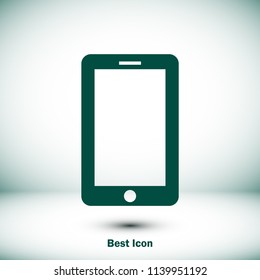 mobile smartphone icon, stock vector illustration flat design style