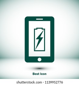 mobile smartphone icon, stock vector illustration flat design style