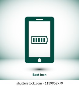 mobile smartphone icon, stock vector illustration flat design style