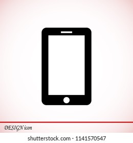 mobile smartphone icon, stock vector illustration flat design style