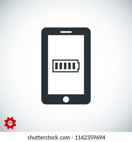mobile smartphone icon, stock vector illustration flat design style