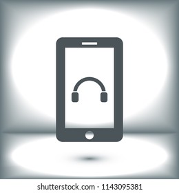 mobile smartphone icon, stock vector illustration flat design style