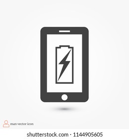 mobile smartphone icon, stock vector illustration flat design style
