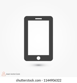 mobile smartphone icon, stock vector illustration flat design style