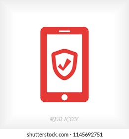 mobile smartphone icon, stock vector illustration flat design style