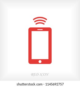 mobile smartphone icon, stock vector illustration flat design style