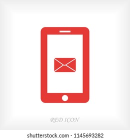 mobile smartphone icon, stock vector illustration flat design style