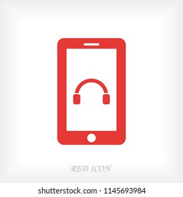 mobile smartphone icon, stock vector illustration flat design style