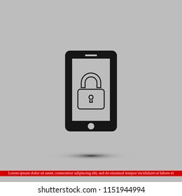mobile smartphone icon, stock vector illustration flat design style