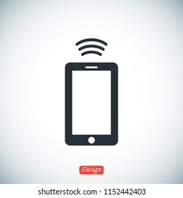 mobile smartphone icon, stock vector illustration flat design style