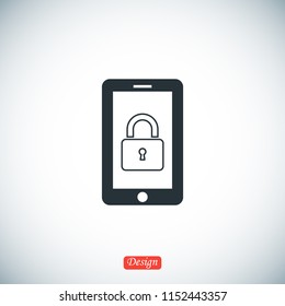 mobile smartphone icon, stock vector illustration flat design style