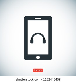 mobile smartphone icon, stock vector illustration flat design style