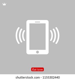 mobile smartphone icon, stock vector illustration flat design style