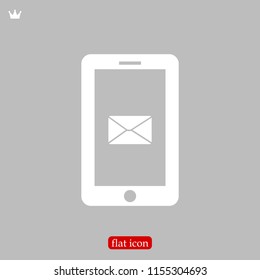 mobile smartphone icon, stock vector illustration flat design style