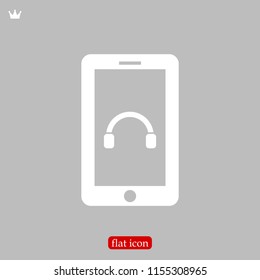 mobile smartphone icon, stock vector illustration flat design style