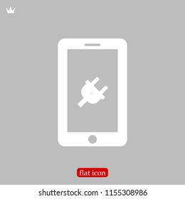 mobile smartphone icon, stock vector illustration flat design style