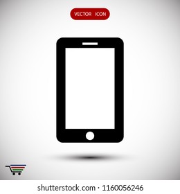 mobile smartphone icon, stock vector illustration flat design style