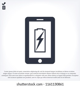 mobile smartphone icon, stock vector illustration flat design style