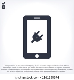 mobile smartphone icon, stock vector illustration flat design style