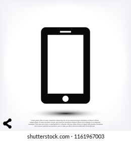 mobile smartphone icon, stock vector illustration flat design style