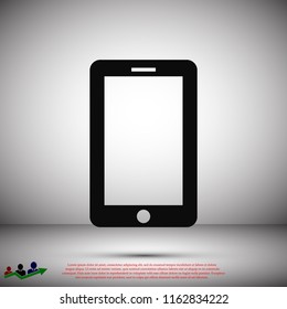 mobile smartphone icon, stock vector illustration flat design style