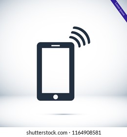 mobile smartphone icon, stock vector illustration flat design style


