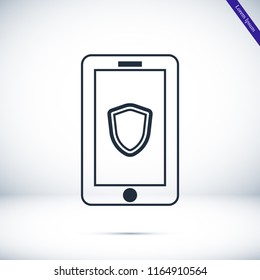 mobile smartphone icon, stock vector illustration flat design style