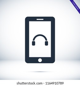 mobile smartphone icon, stock vector illustration flat design style