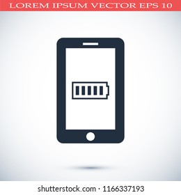 mobile smartphone icon, stock vector illustration flat design style