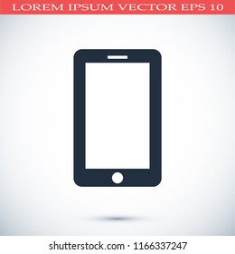 mobile smartphone icon, stock vector illustration flat design style