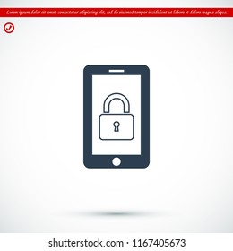 mobile smartphone icon, stock vector illustration flat design style