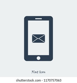 mobile smartphone icon, stock vector illustration flat design style