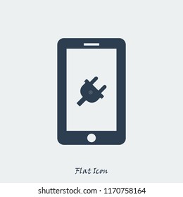 mobile smartphone icon, stock vector illustration flat design style