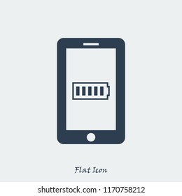 mobile smartphone icon, stock vector illustration flat design style