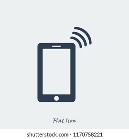 mobile smartphone icon, stock vector illustration flat design style