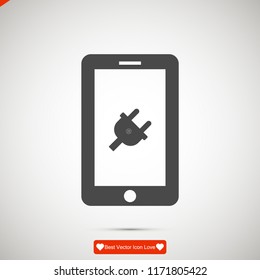 mobile smartphone icon, stock vector illustration flat design style