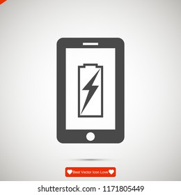 mobile smartphone icon, stock vector illustration flat design style