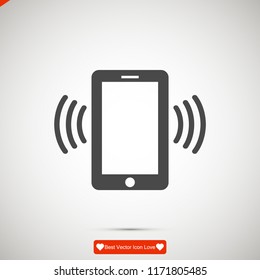 mobile smartphone icon, stock vector illustration flat design style