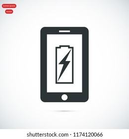 mobile smartphone icon, stock vector illustration flat design style