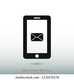 mobile smartphone icon, stock vector illustration flat design style