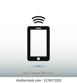 mobile smartphone icon, stock vector illustration flat design style