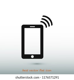 mobile smartphone icon, stock vector illustration flat design style