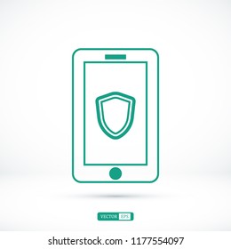 mobile smartphone icon, stock vector illustration flat design style