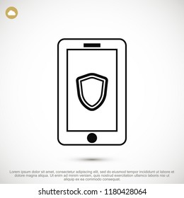 mobile smartphone icon, stock vector illustration flat design style
