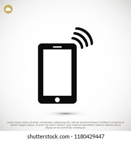 mobile smartphone icon, stock vector illustration flat design style