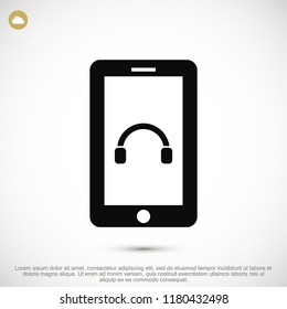 mobile smartphone icon, stock vector illustration flat design style
