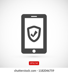 mobile smartphone icon, stock vector illustration flat design style