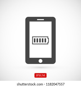 mobile smartphone icon, stock vector illustration flat design style